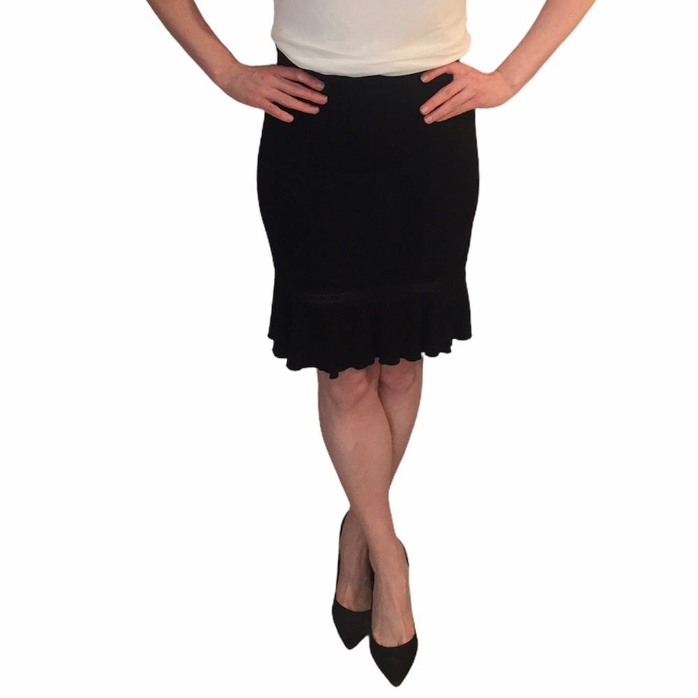 🚫 SOLD 🚫 Black Max Studio Embroidered Flutter Skirt - Picture 4 of 14
